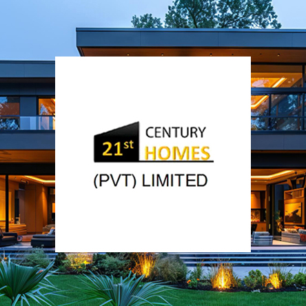 21st Century Homes (PVT) Limited logo displayed over a modern luxury residential house exterior.