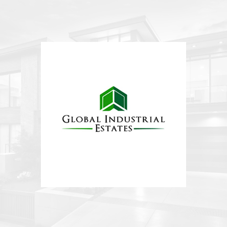 Global Industrial Estates logo featuring a green geometric building icon, representing industrial real estate and modern property development.