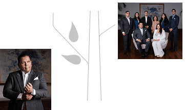 Business leader portrait and corporate management team group photo in formal attire